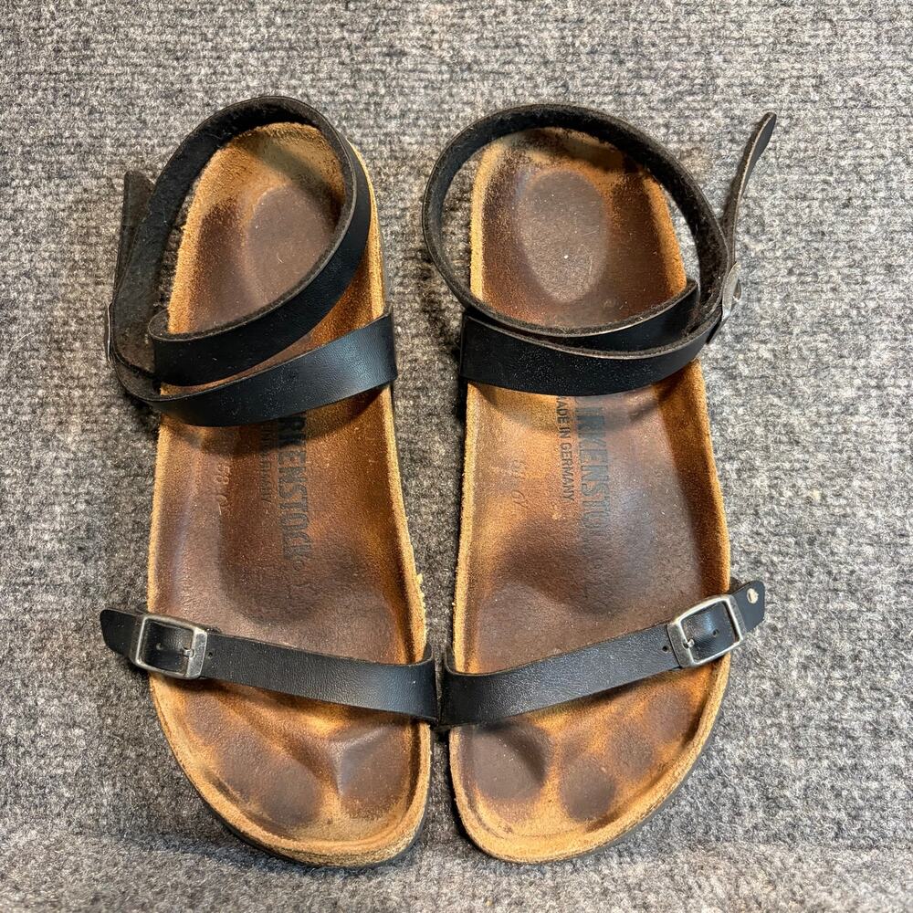 Birkenstock Daloa Ankle Strap Black Leather Cork Comfort Sandals EU 39 Women 8